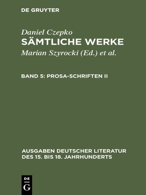 cover image of Prosa-Schriften II